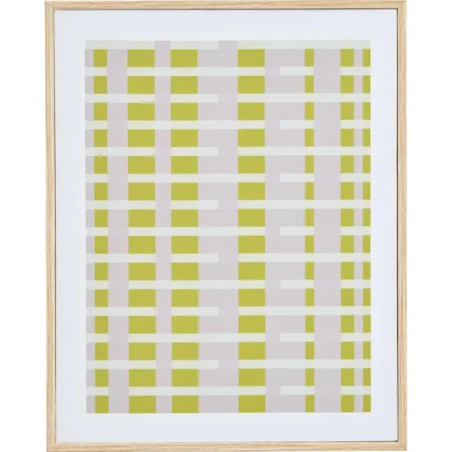 Canvas Schilderij Grafisch Stripes Lime/Lila 40x50 cm