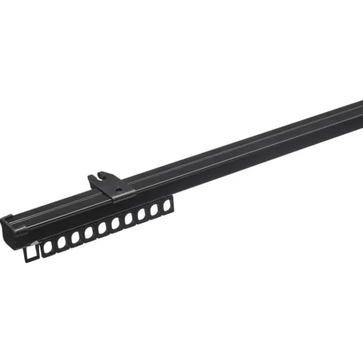 Gordijnrailset 150 cm Zwart Metaal