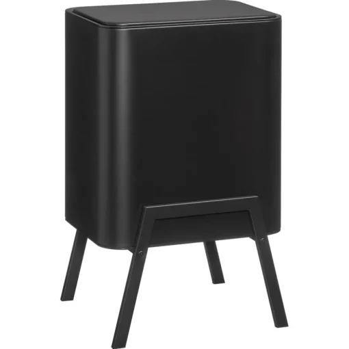 Prullenbak Op Pootjes 2x 12,5L Zwart