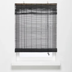 Rolgordijn Bamboe Zwart 150x160 cm